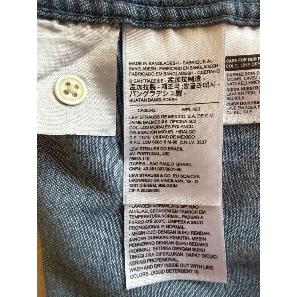 Levi's Blue Fresh Leaves Justin Timberlake Denim Western Shirt Mens M Excellent